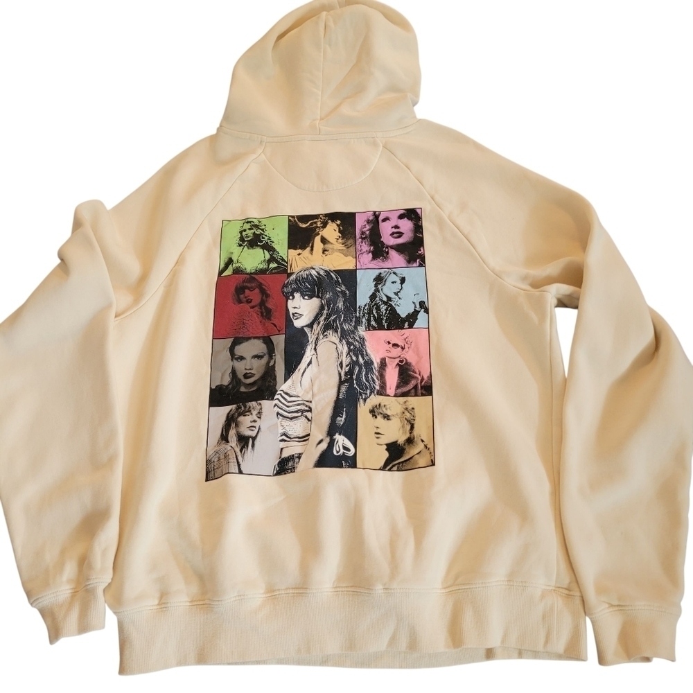 Taylor Swift The Eras Tour Hoodie Sweatshirt Colorful Graphic Cream Oversized Sm